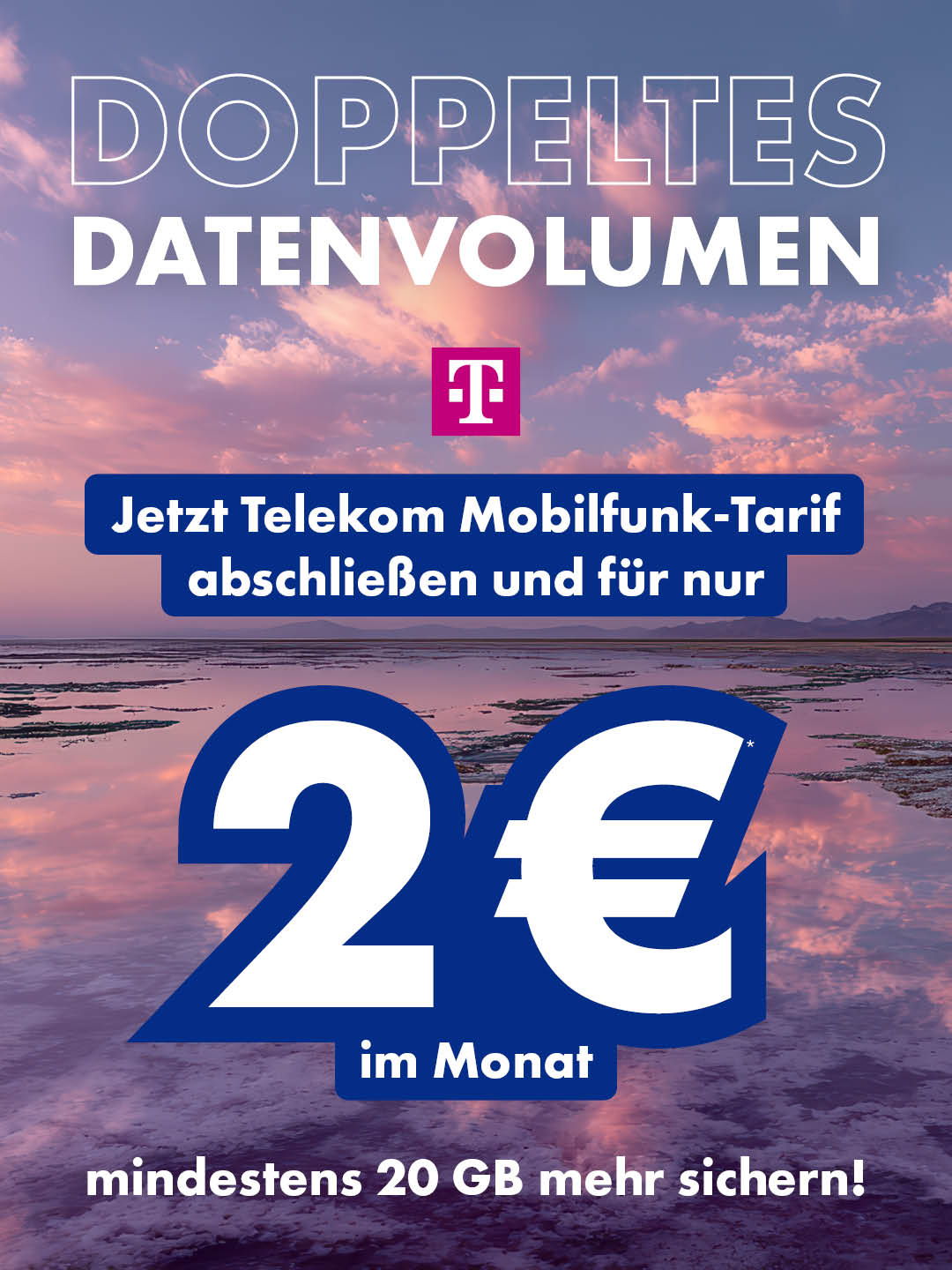 Sicher dir jetzt doppeltes Datenvolumen in deinem neuen MagentaMobil Tarif für nur 2€* extra