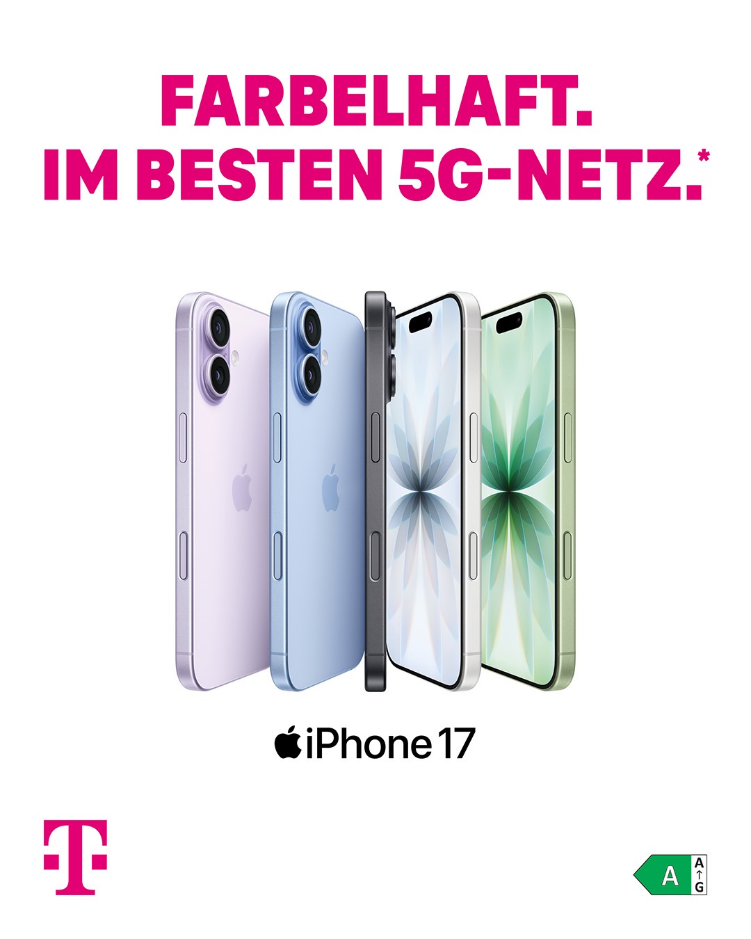 Jetzt Apple iPhone 17 im Tarif MagentaMobil M der Telekom sichern.
