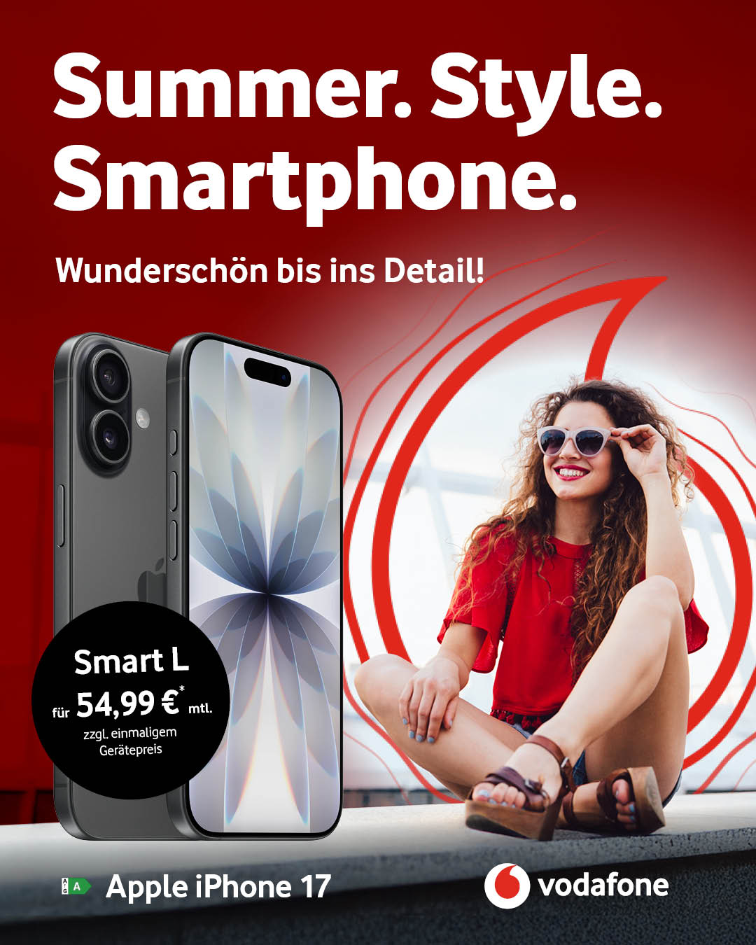 Jetzt Apple iPhone 17 im Tarif Vodafone Smart L sichern.