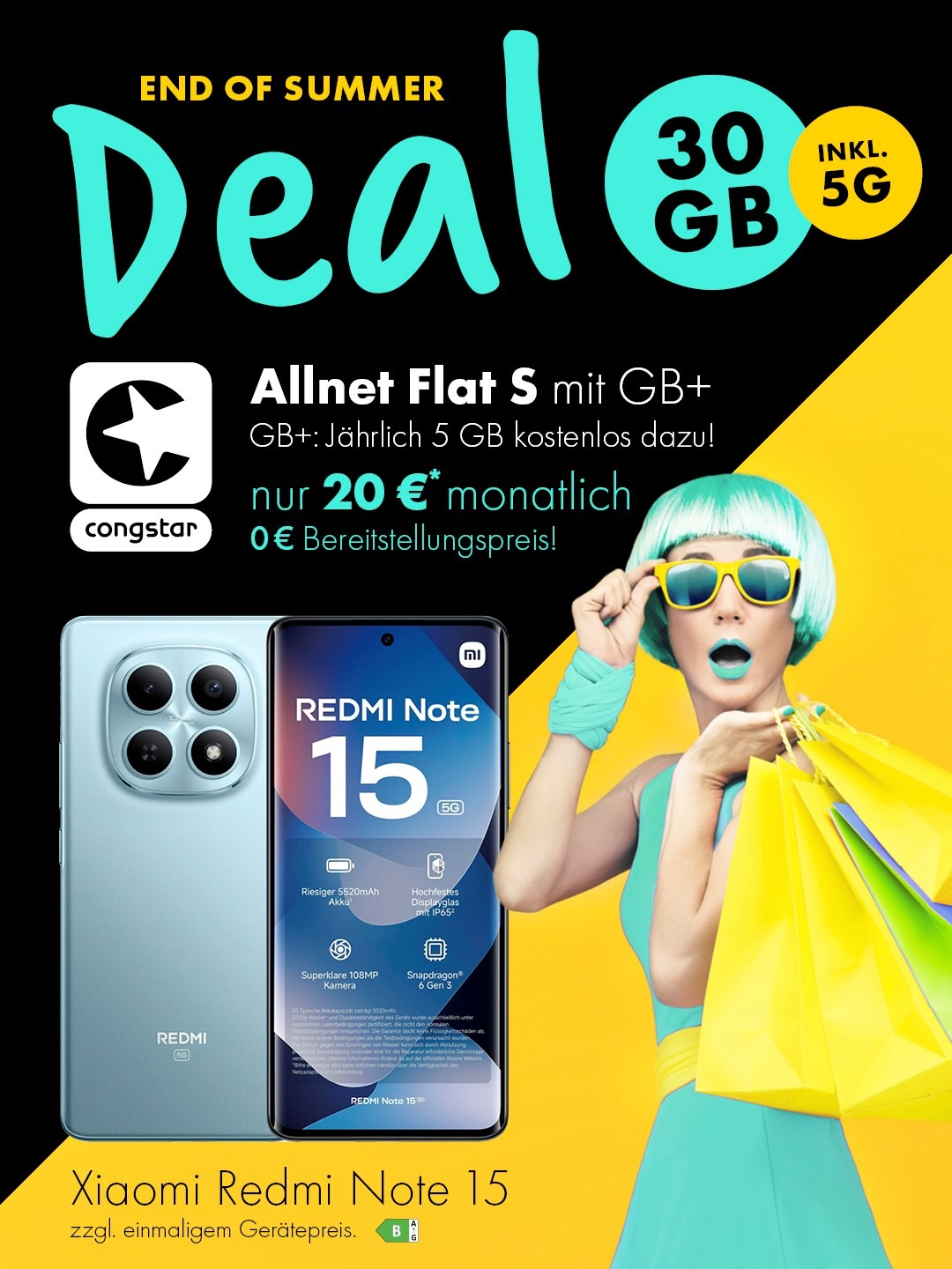 congstar Allnet Flat S mit GB+ mit Xiaomi Redmi Note 15