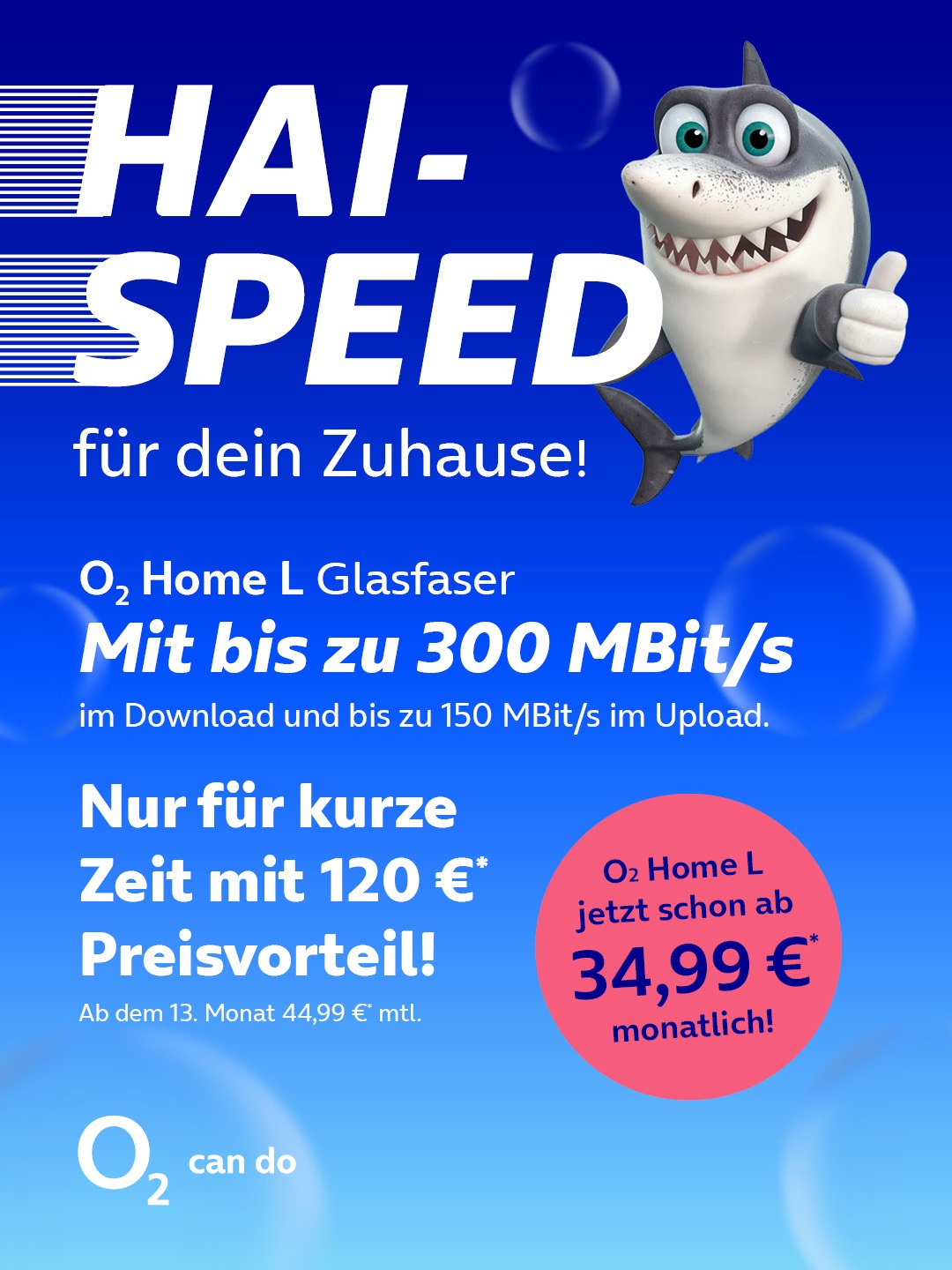 Highspeed Internet für dein Zuhause sichern, mit o2 Home L Glasfaser