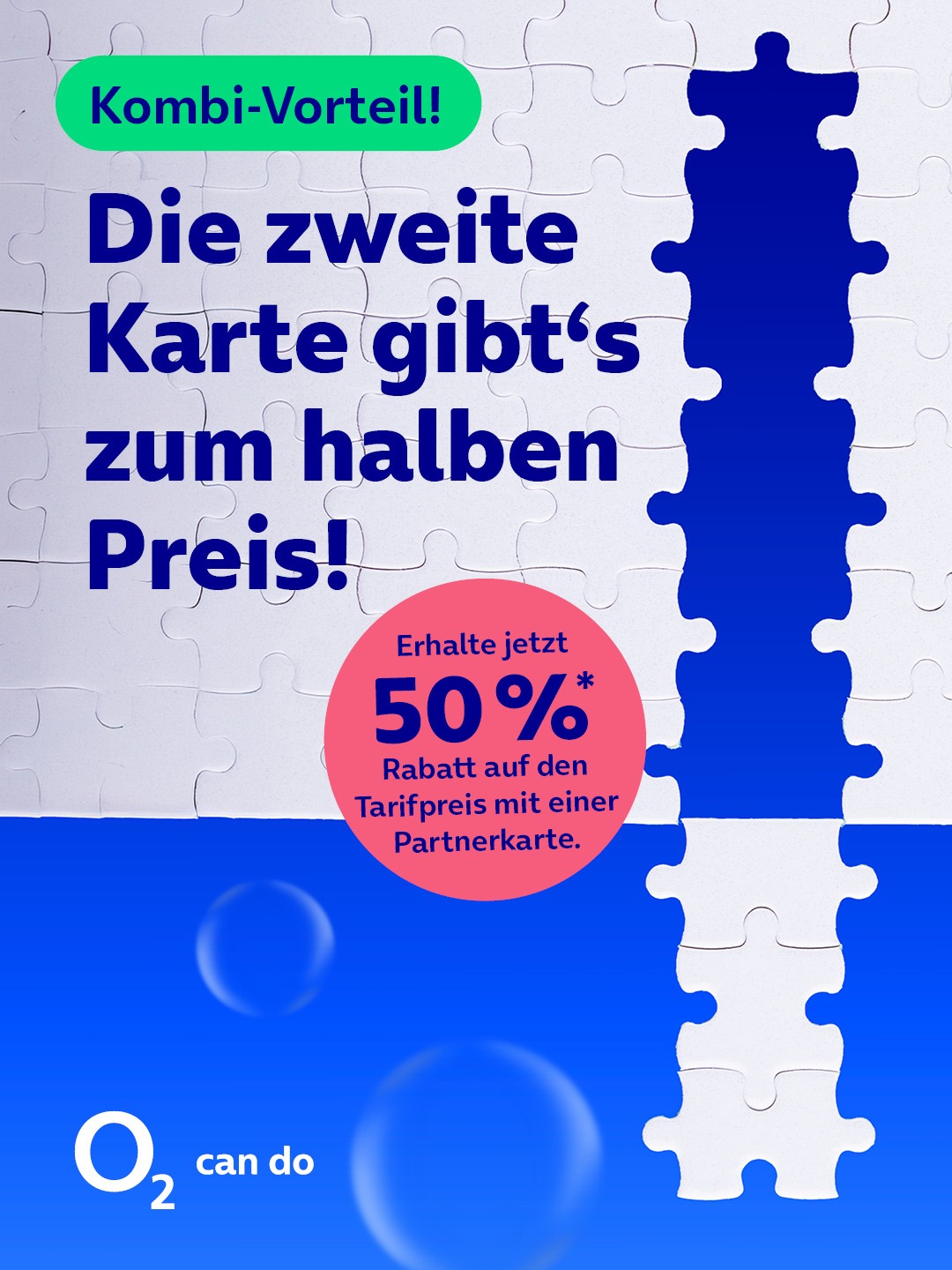 o2 Mobile Kombi-Vorteil - 50% Rabatt mit einer Partnerkarte